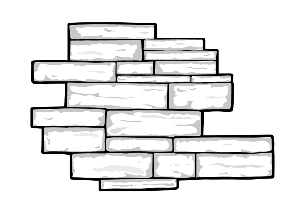 Line art representing ProVia's Dry Stack stone veneer profile