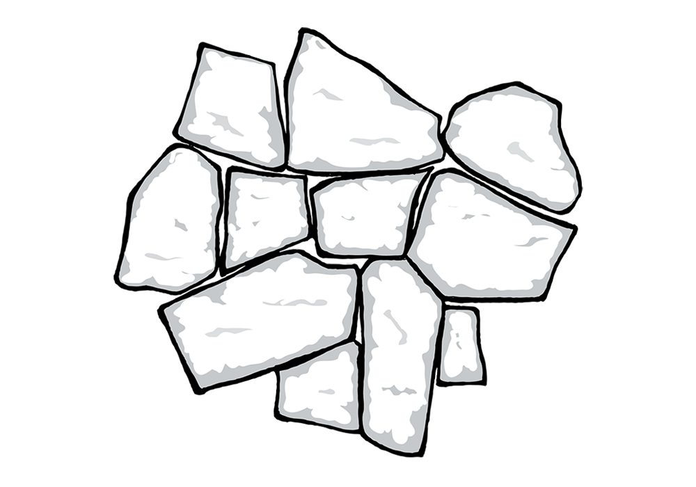 Line art of Fieldstone manufactured stone veneer profile