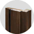 {Detailed photograph of wood frame on one of ProVia's prehung exterior doors}