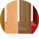 {Detailed photograph of glass trim on one of ProVia's prehung exterior doors}