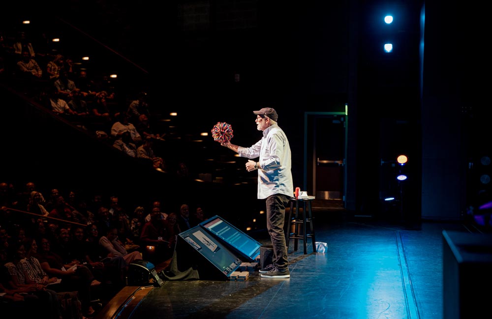 {Bob Goff presenting at the 2022 Leadership Symposium, an annual event that offers leadership inspiration, ideas, and insights}