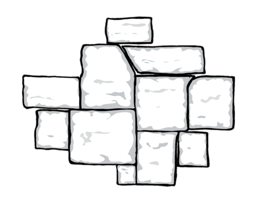 {Line art of Natural Cut™ manufactured stone veneer profile}