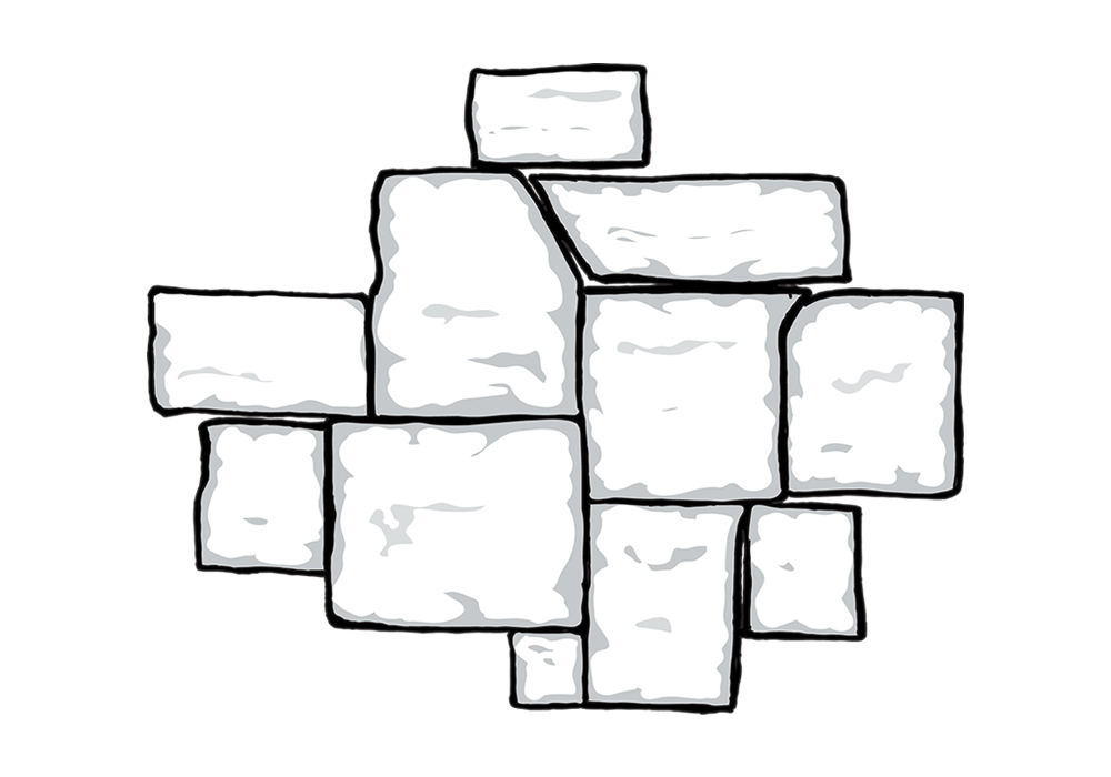 Line art of Natural Cut™ manufactured stone veneer profile