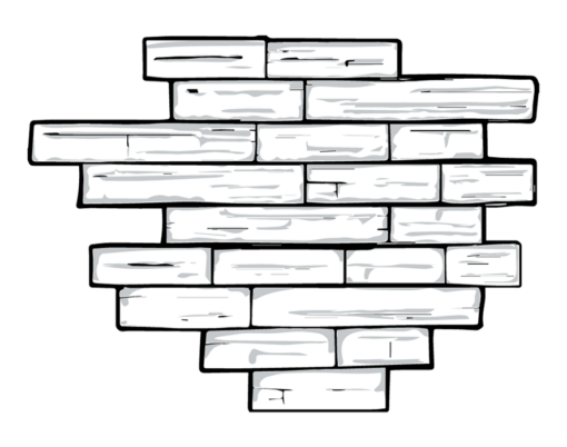 {Line art of PrecisionFit™ stacked stone veneer profile}