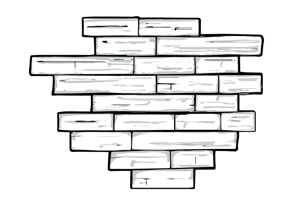 Line art of PrecisionFit™ stacked stone veneer profile