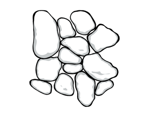 {Line art representing ProVia stone veneer profile River Rock}
