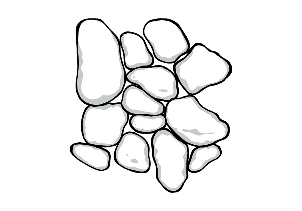 Line art representing ProVia stone veneer profile River Rock