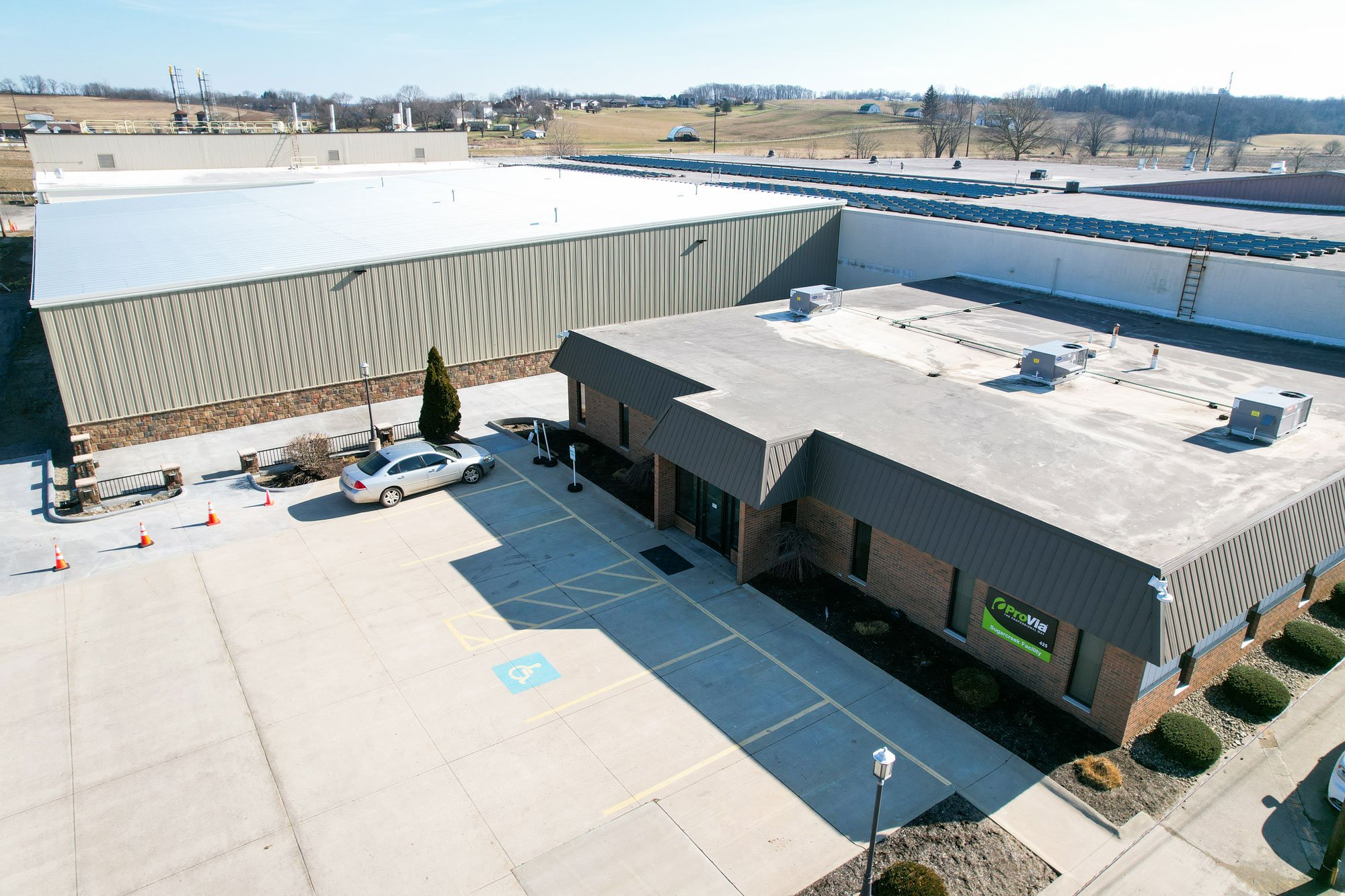 Outside overhead view of ProVia Sugarcreek Facility