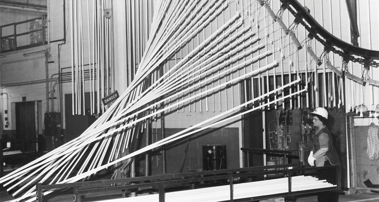 {Black and white photo from Sugarcreek Industries}