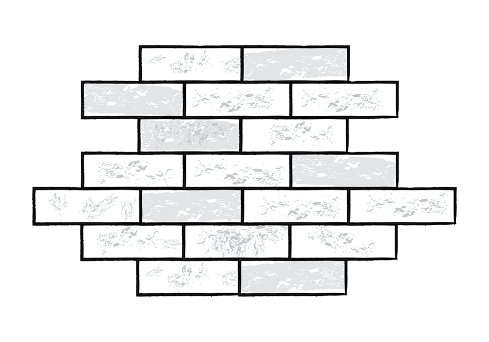 Line art of Thin Brick manufactured stone veneer profile