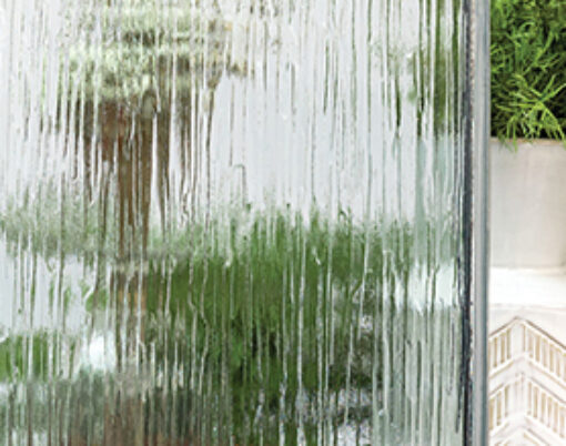 {Closeup of ProVia privacy glass style Waterfall}