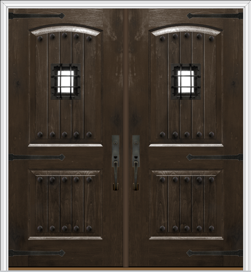 Signet™ 002C-437 French Doors in Truffle, example of Tudor-style front doors