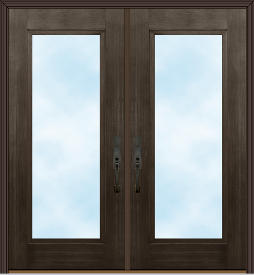 Illustration of Signet 460 French Doors in Tudor Brown with clear glass