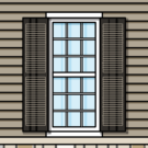 Illustration of white double hung ProVia windows with grids on a colonial style home