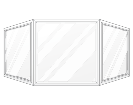 {Line illustration of a ProVia bay window}