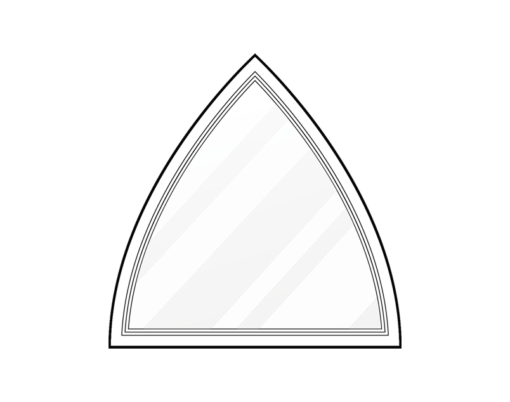 {Line art of cathedral shaped architectural windows}