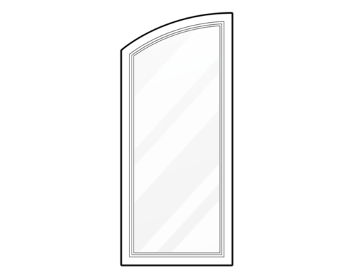 {Line art of an extended eyebrow shaped arch windows}