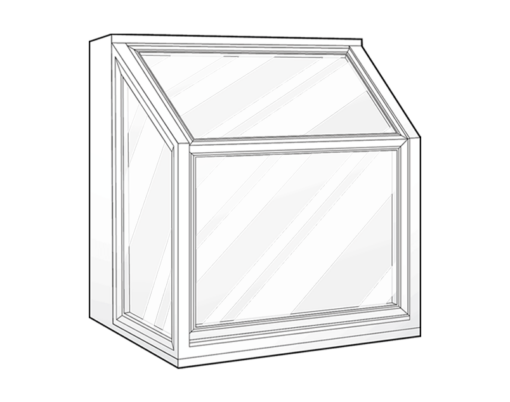 {Grayscale line art, illustration of garden windows}