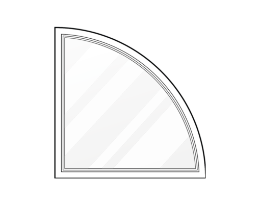 {Line art of arch windows, quarter round shape}