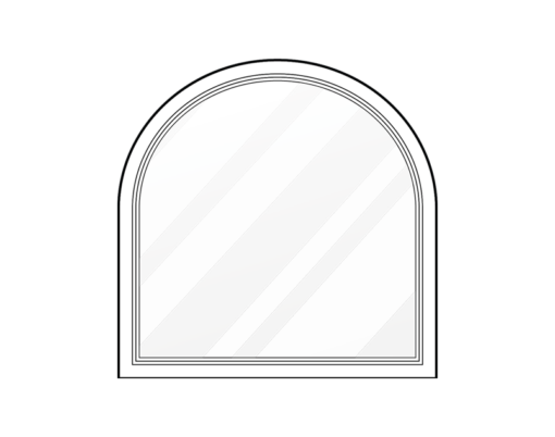 {Line art of arch windows, full eyebrow shape}