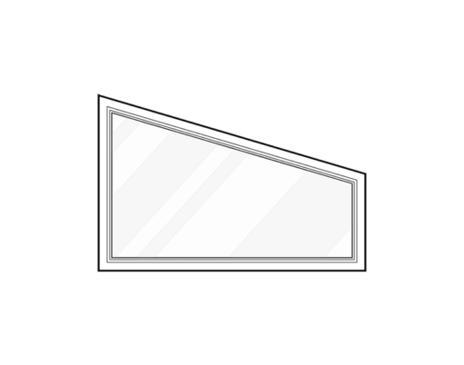 Line art of architectural windows, trapezoid shape