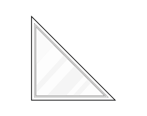 Line art of architectural windows, triangle shape