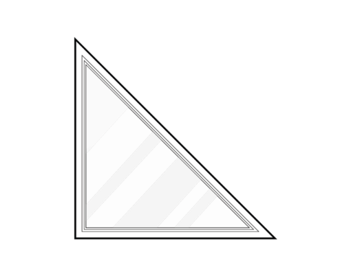 {Line art of architectural windows, triangle shape}