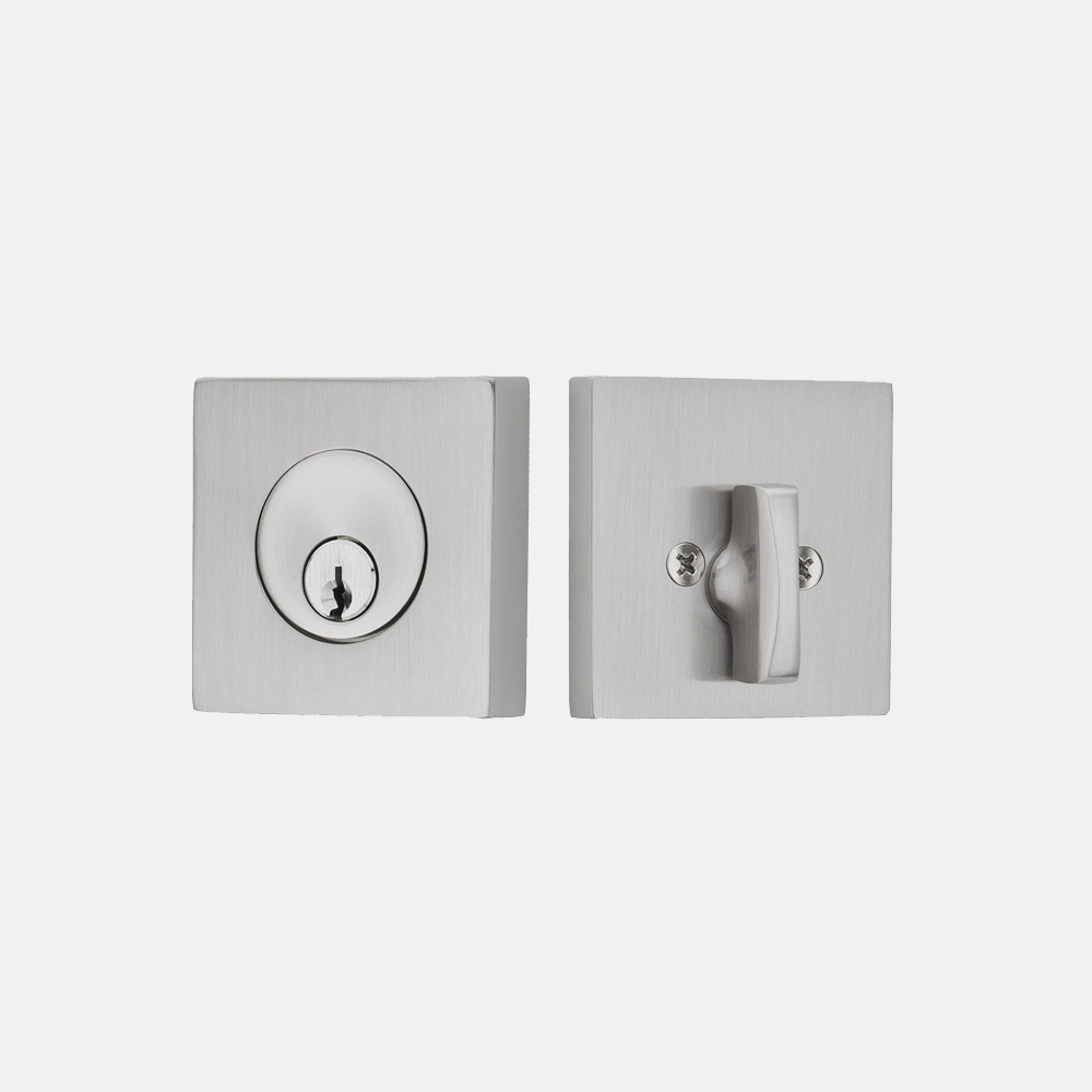 Emtek® Square Deadbolt in Brushed Stainless