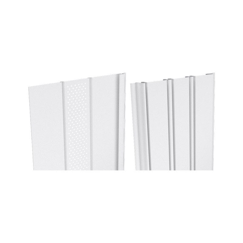 Isolated images of ProVia vented and solid vinyl soffit