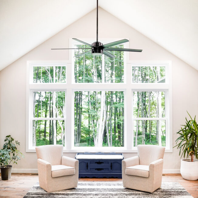 {Inside view of Endure™ Mulled Picture and Double Hung Windows in White}