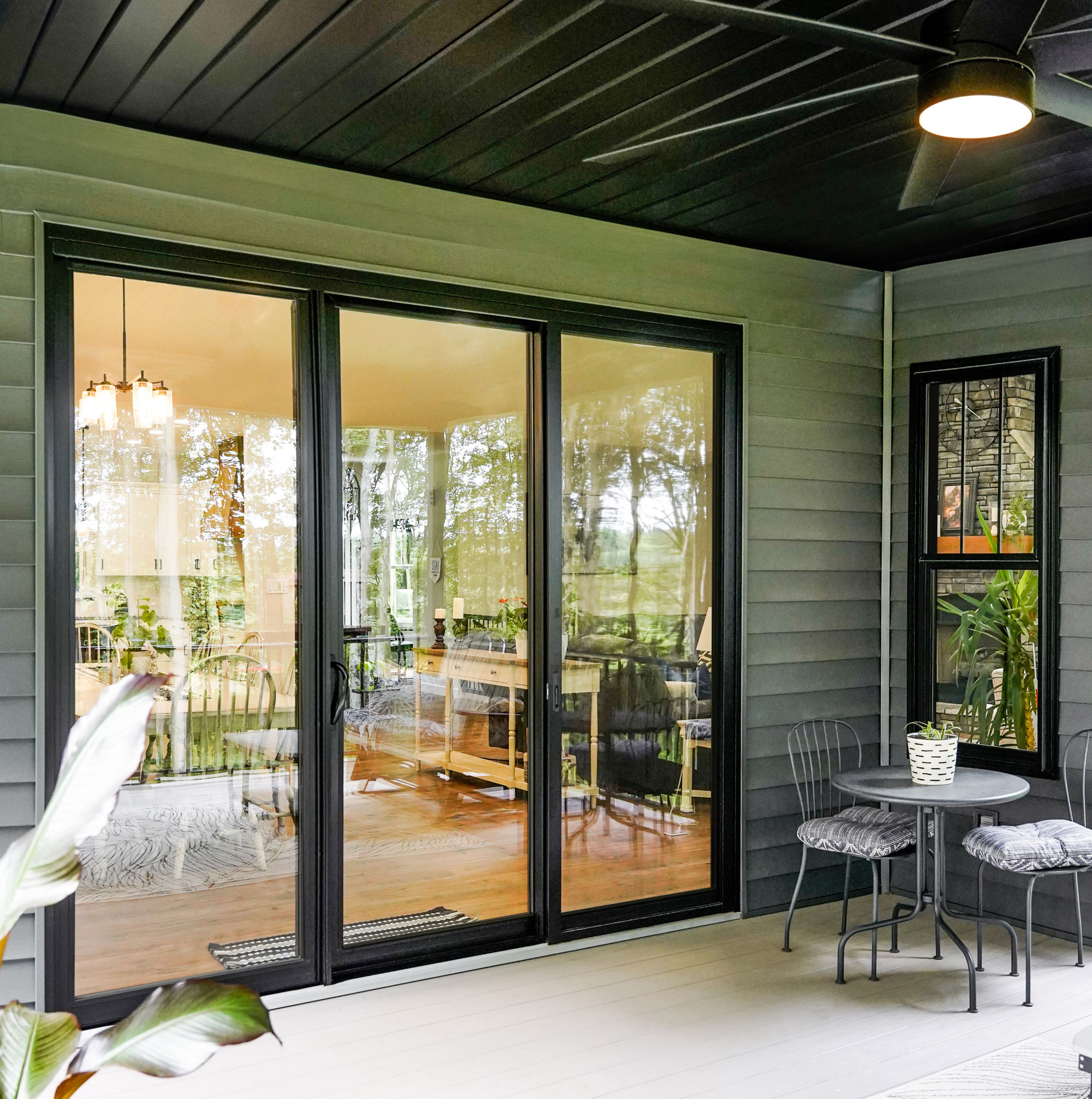 Endure™ 3-Lite Sliding Patio Door in Coal Black