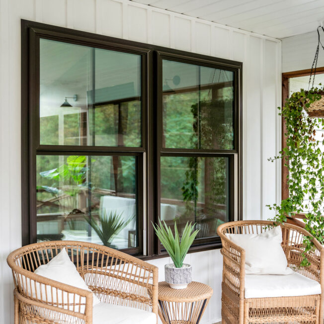 {ProVia Endure™ Mulled Double Hung Windows in Classic Bronze}