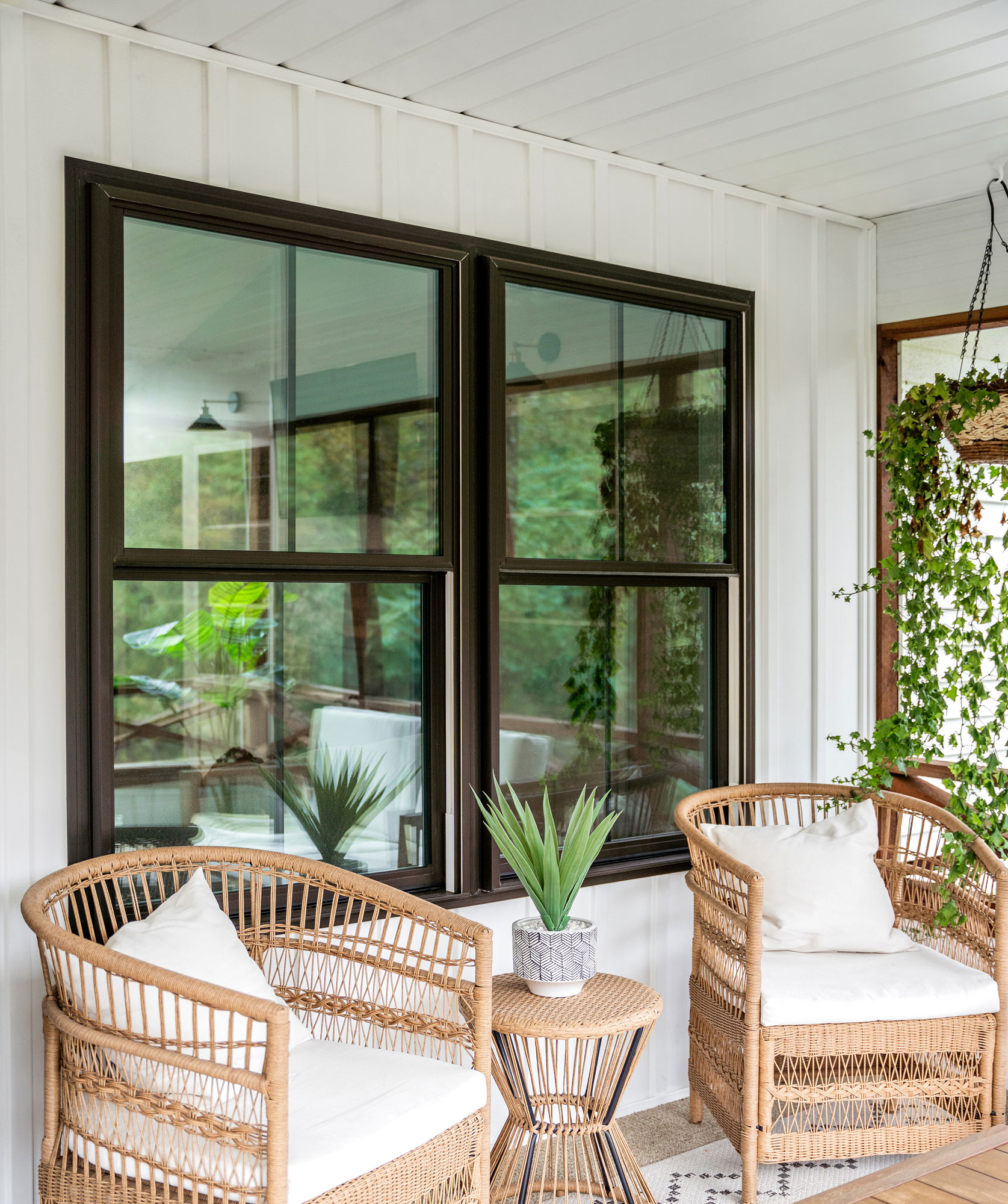 Endure™ Mulled Double Hung Windows in Classic Bronze