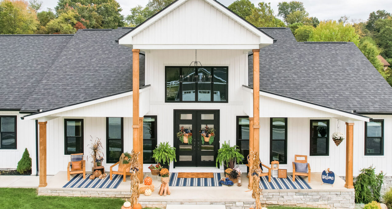 {ProVia Endure™ Double Hung Windows and Picture Windows in Coal Black}