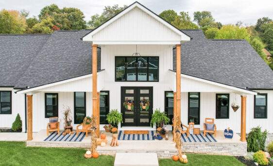 {ProVia Endure™ Double Hung Windows and Picture Windows in Coal Black}