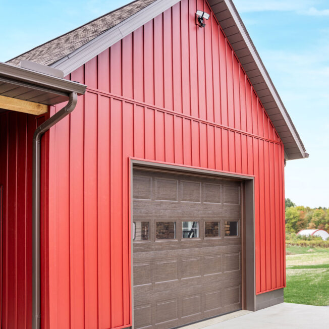 {ProVia CedarMAX® 8" red Board 'N Batten in Mountain Berry}