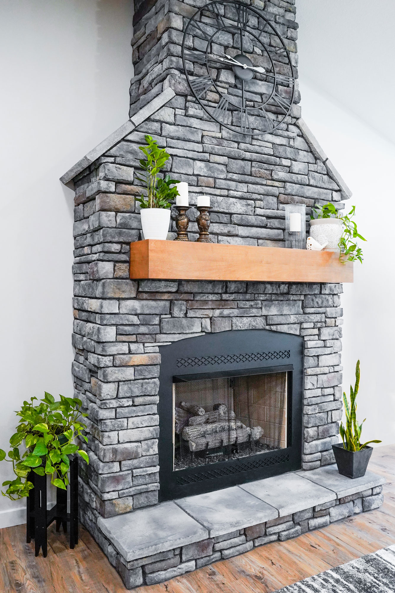 Chisel Cut™ Olympus Manufactured Stone Fireplace
