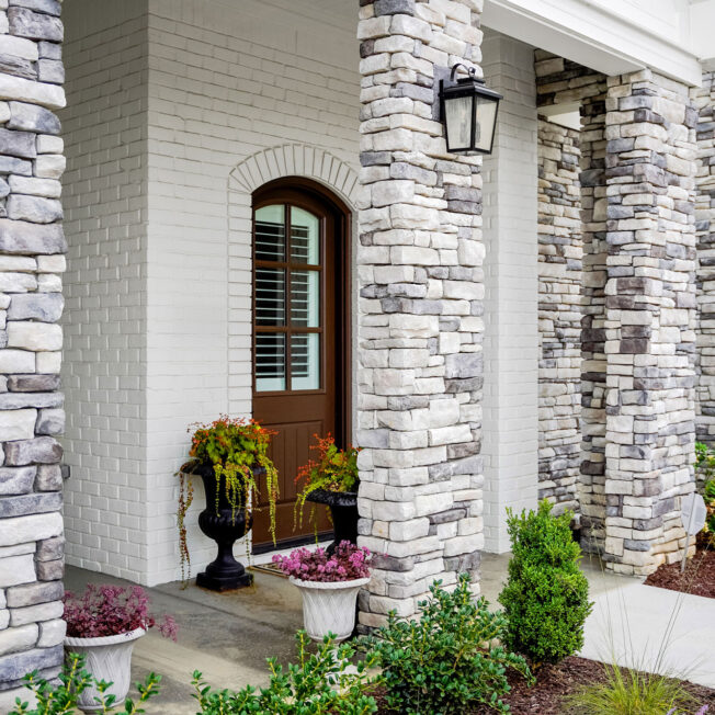 {ProVia Ledgestone Mystic Manufactured Stone on Home Exterior}