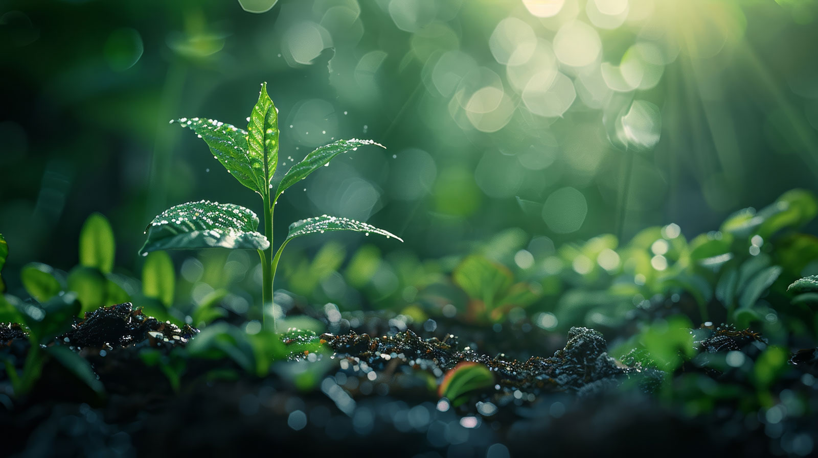 Closeup image of new plant growth