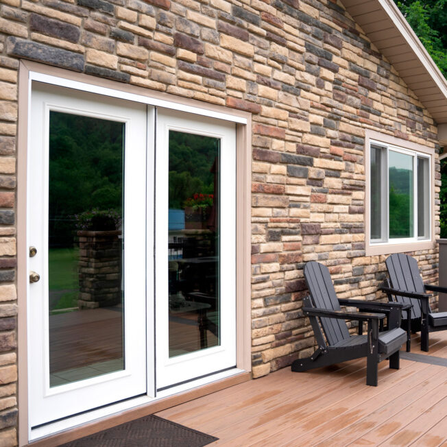 {ProVia® Legacy™ 460 Smooth Hinged Patio Door in Snow Mist white}