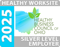 {Healthy Business Council of Ohio Logo for Healthy Workplace Silver Award Winner}