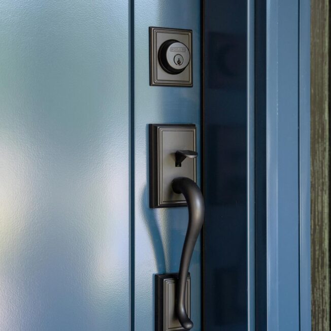 Schlage® Addison Entry Door Hardware in Black on a ProVia® entry door