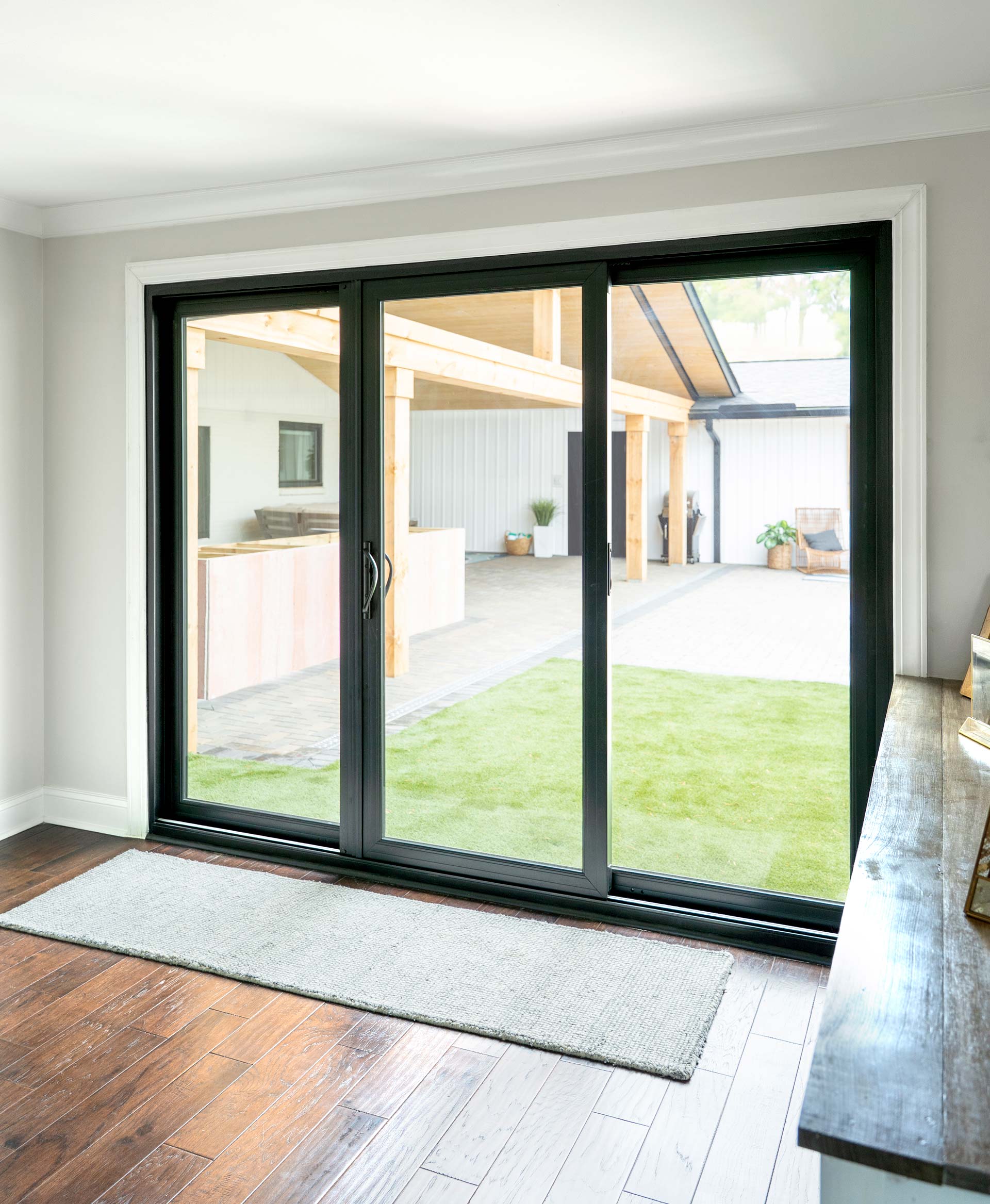 Endure™ 3-Lite Sliding Patio Door in Textured Matte Coal Black