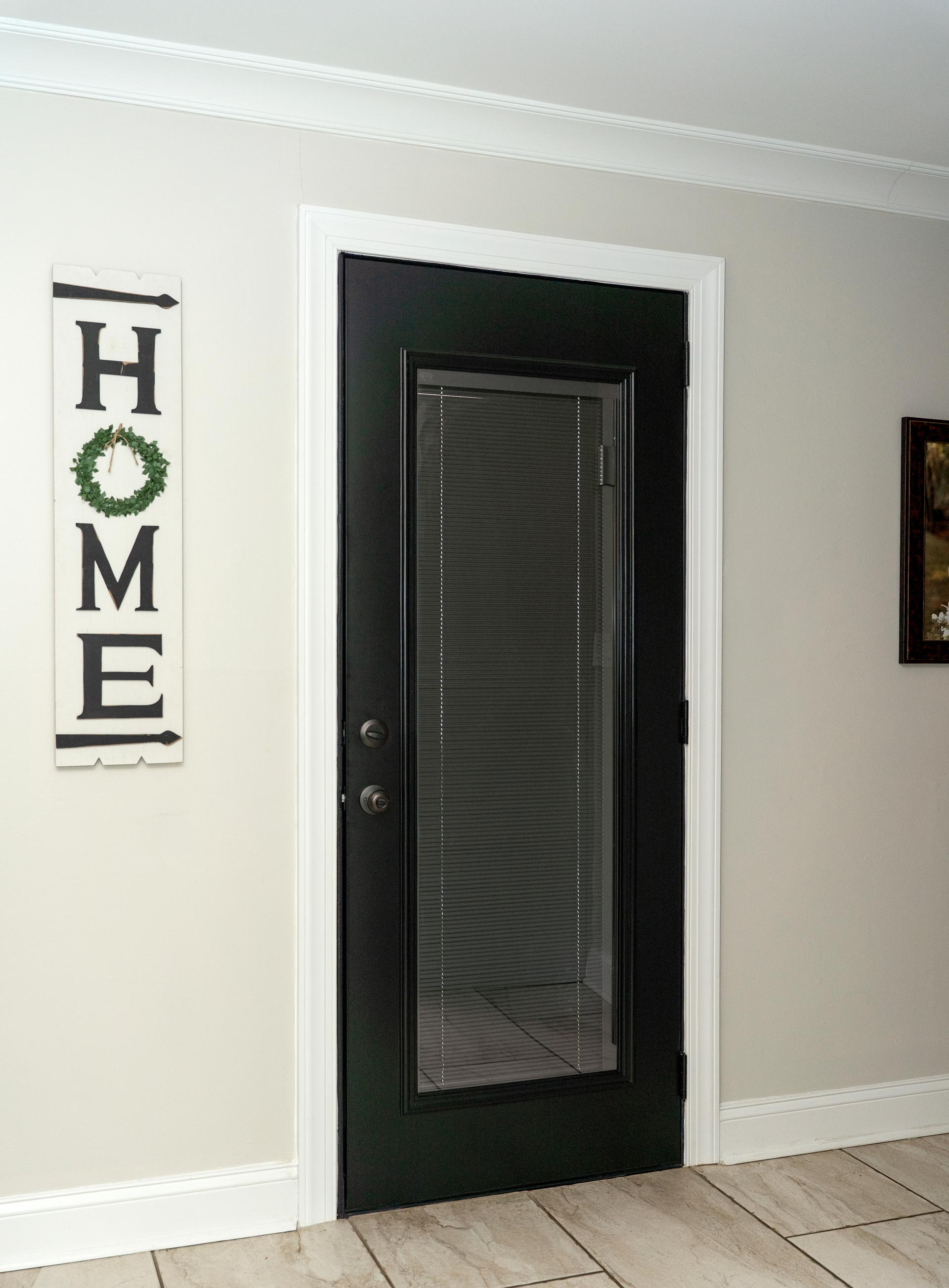 Legacy™ Smooth Steel 460 Entry Door in Coal Black with Black Internal Blinds