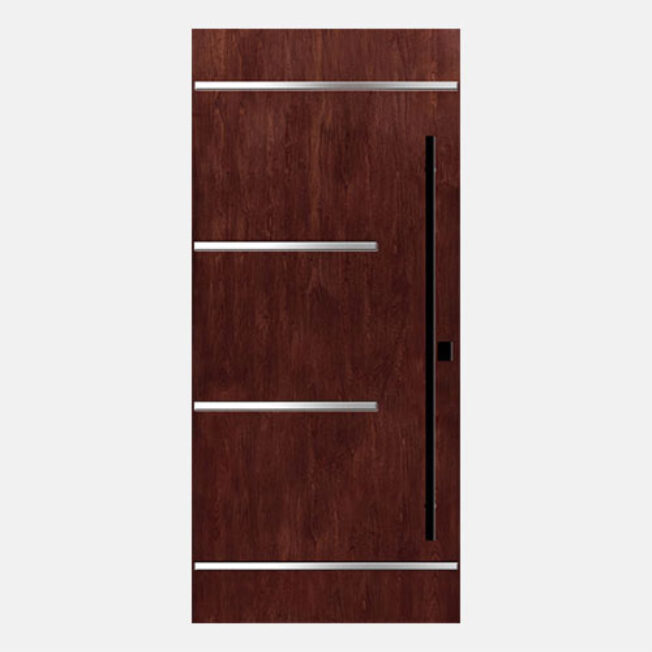 Isolated image of a ProVia® Signet® Cherry 001-INL4S Inscribed Door in Cinnamon stain