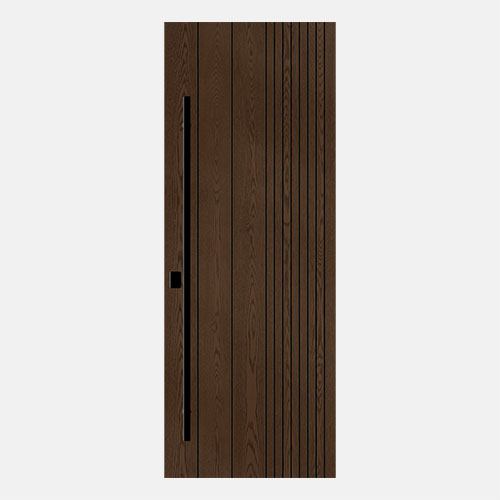 Isolated image of a ProVia® Ascent™ 001-INS10 Inscribed front door in Aged Barrel stain