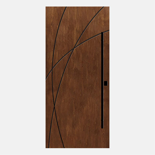 Isolated image of a ProVia® Signet® Cherry inscribed front door style 001-INS3C in Hazelnut stain