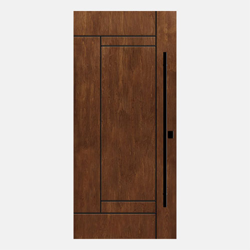 Isolated image of a ProVia® Signet® Cherry 001-INS6 Inscribed front door in Hazelnut stain
