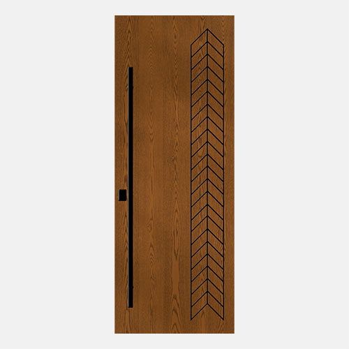 Isolated image of a ProVia® Ascent™ 001-INSAR Inscribed entry door in Caramel stain