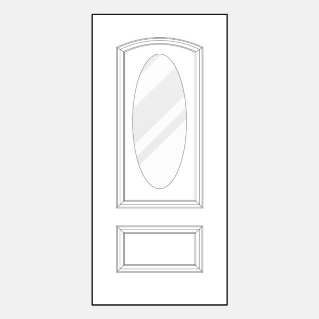 Line art illustration of a ProVia 150M style entry door